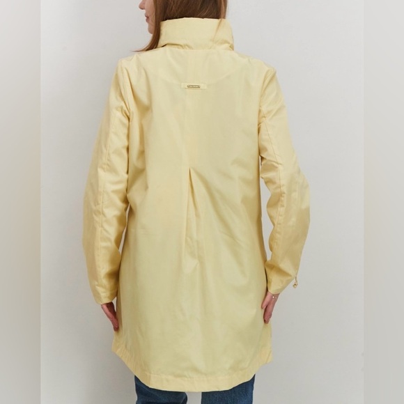 Via Spiga Women’s Mock Neck Plain Long Sleeve Raincoat Sz Extra Small In Yellow - Picture 2 of 16